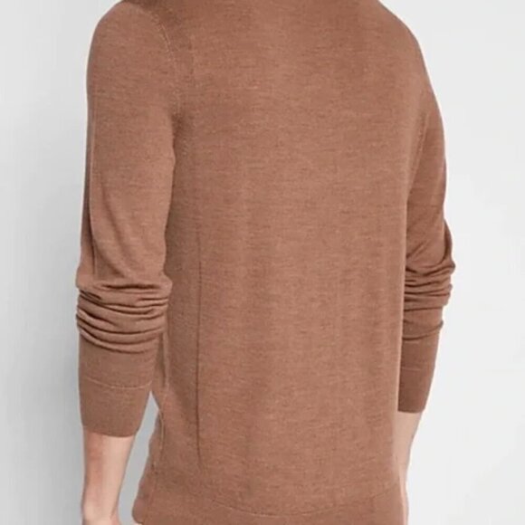 NWT EXPRESS Merino Wool Brown Crew Neck Sweater XL Tall - Picture 16 of 16